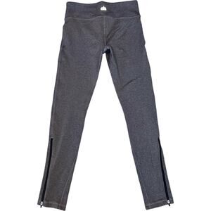 Alo Charcoal Gray Zip Ankle 7/8 Mid Rise Leggings Size XS Excellent Condition